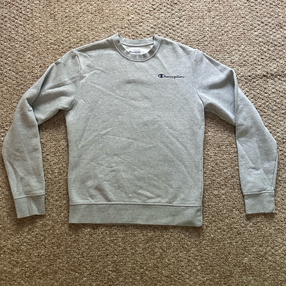 Champion Gray Crewneck Sweater Classic Style